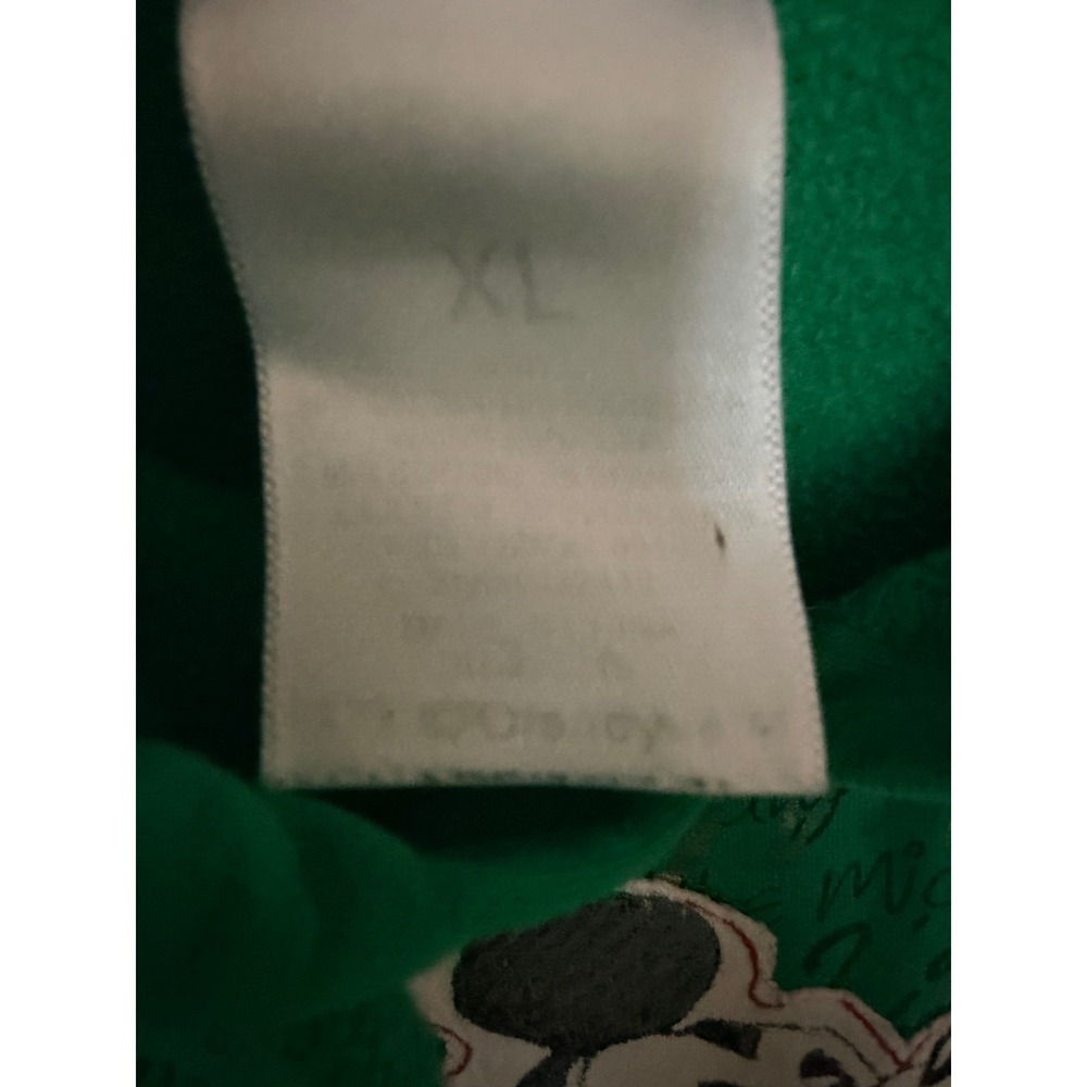 Disney Mickey Minnie Mouse Green Graphic Hoodie Kids XL Script All Over Print - Picture 5 of 5